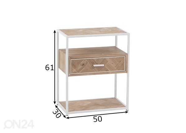 Yöpöytä Zigzag mitat