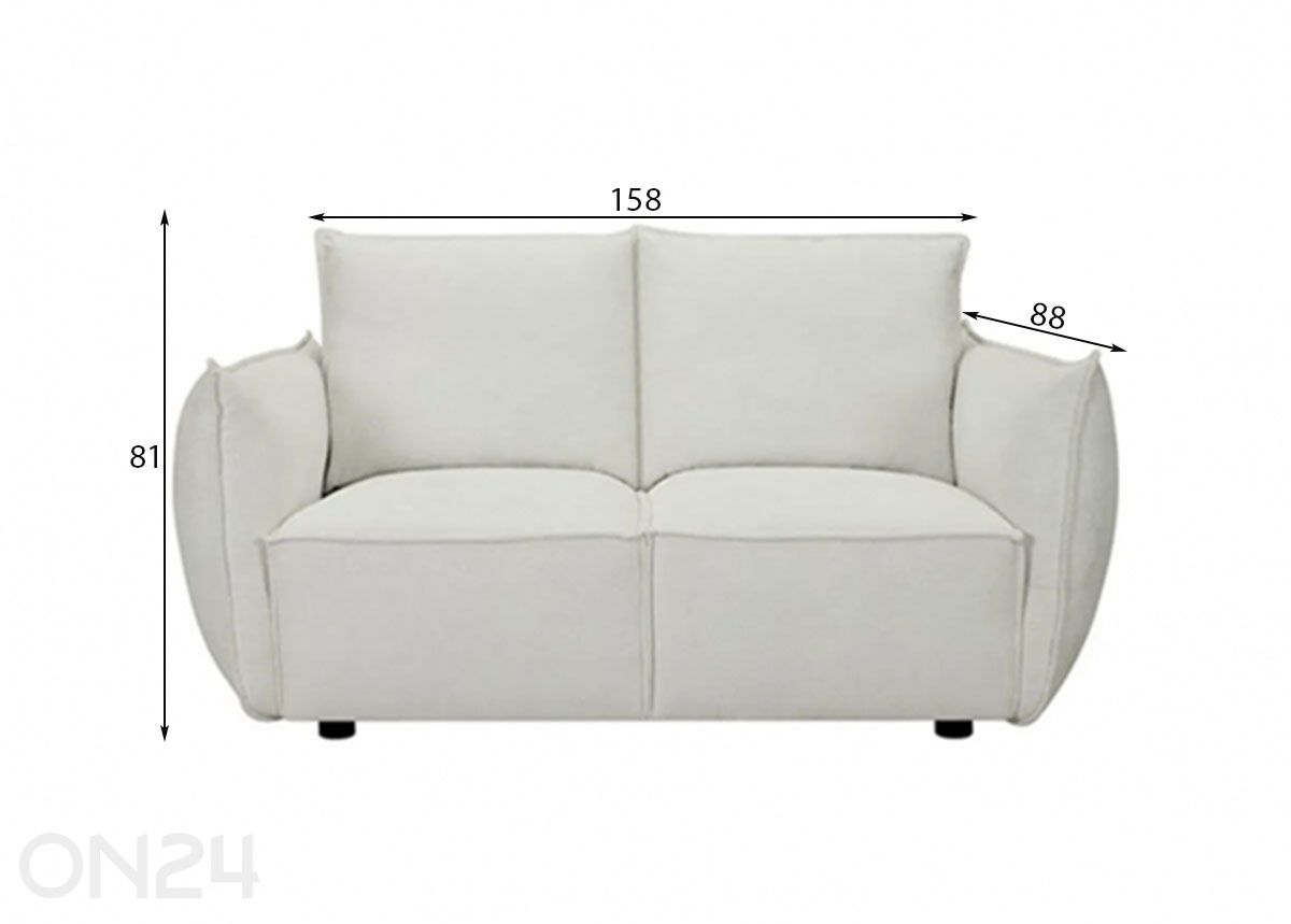 2-istuttava sohva Oslo kuvasuurennos mitat