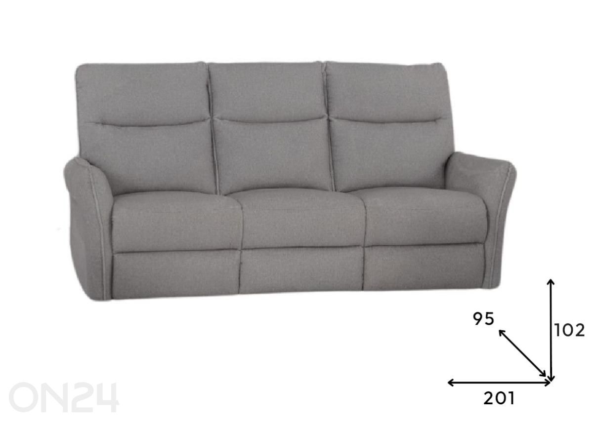 3-istuttava mekanismisohva recliner Ats 3 kuvasuurennos mitat