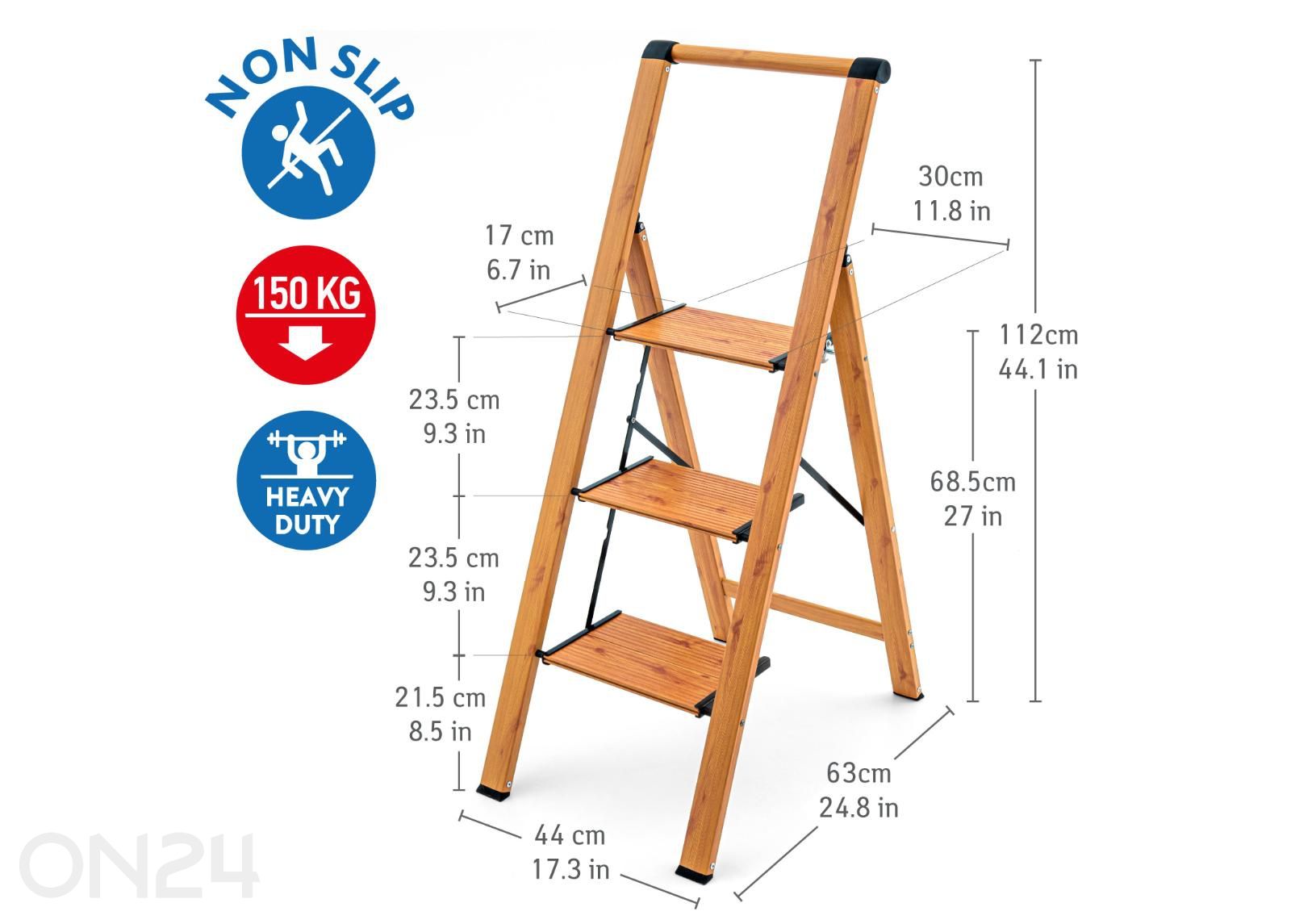 3-portainen tikas Tatkraft Up kuvasuurennos mitat