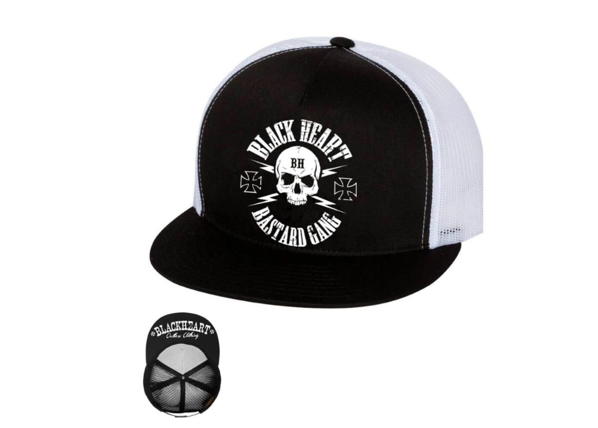 Aikuisten lippalakki BLACK HEART Bastard Skull Trucker kuvasuurennos