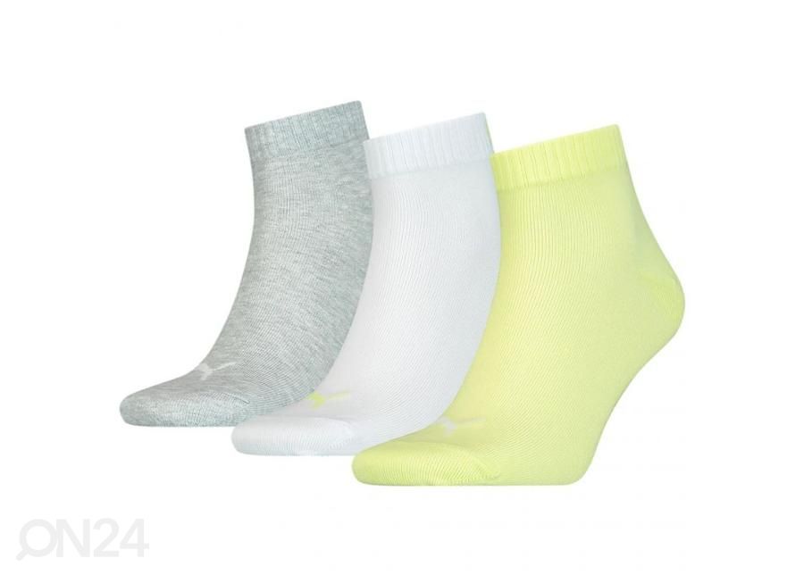 Aikuisten urheilusukat Puma Unisex Quarter Plain 3 paria kuvasuurennos