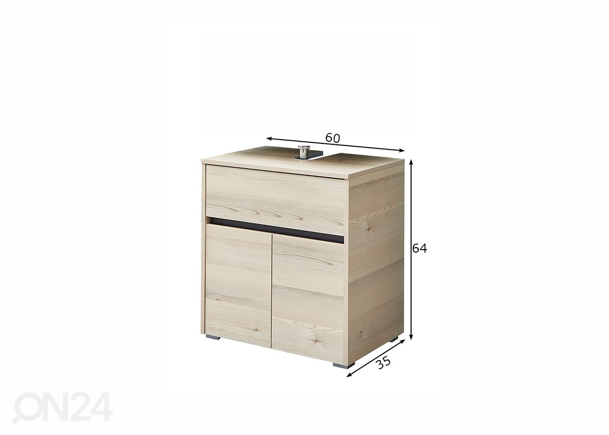 Allaskaappi 393 kuvasuurennos mitat