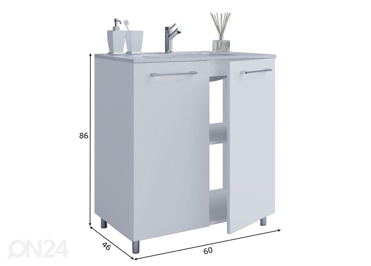Allaskaappi Badinos 60 cm kuvasuurennos mitat