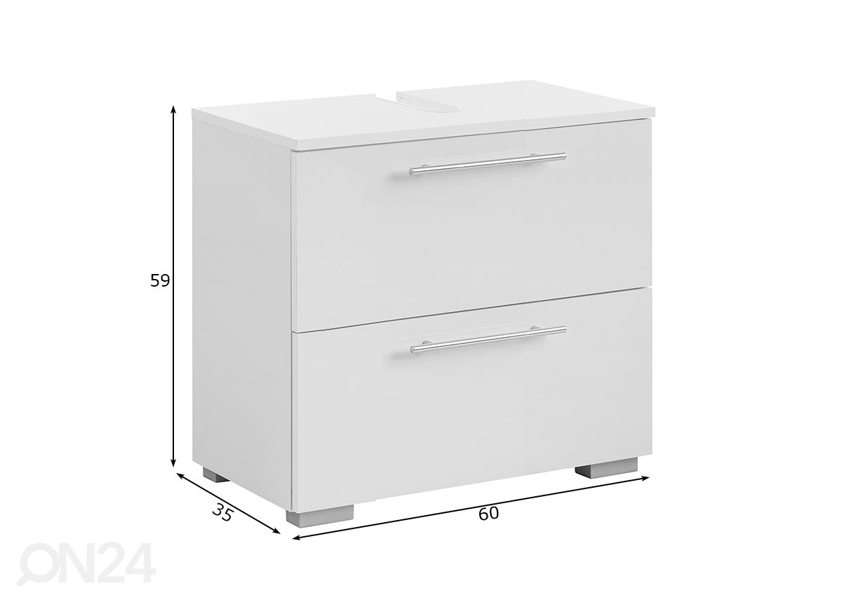 Allaskaappi Carlos 60 cm kuvasuurennos mitat
