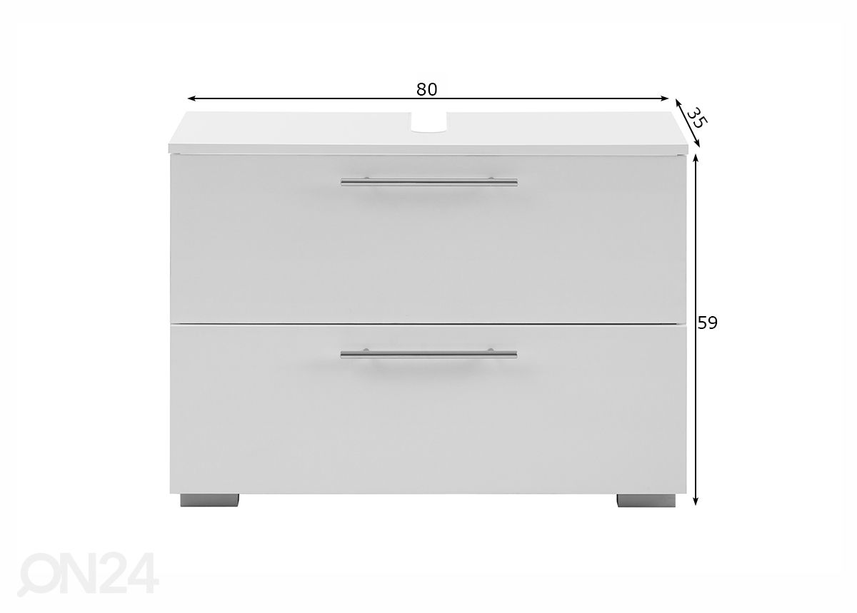 Allaskaappi Carlos 80 cm kuvasuurennos mitat