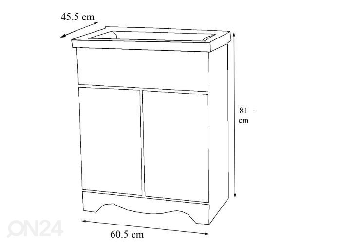Allaskaappi Casalo L 61 cm kuvasuurennos mitat