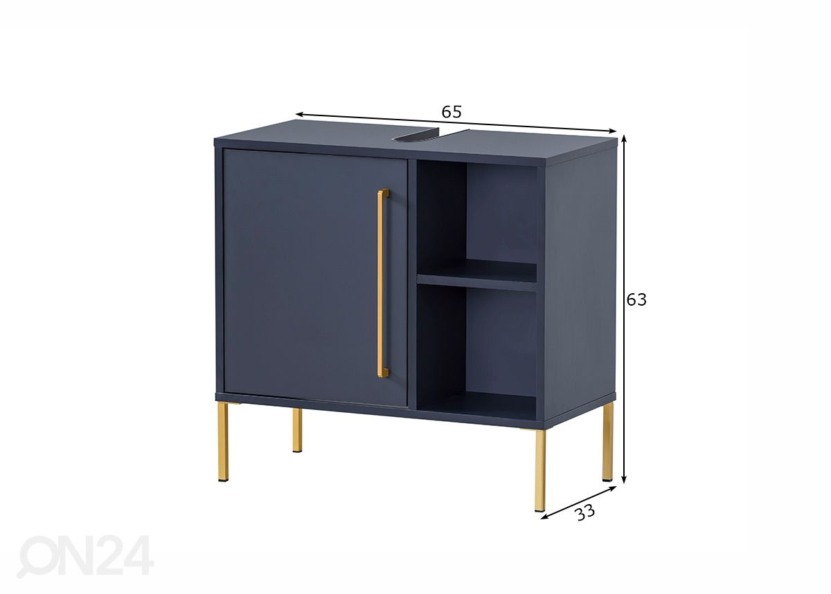 Allaskaappi Kent 65 cm kuvasuurennos mitat