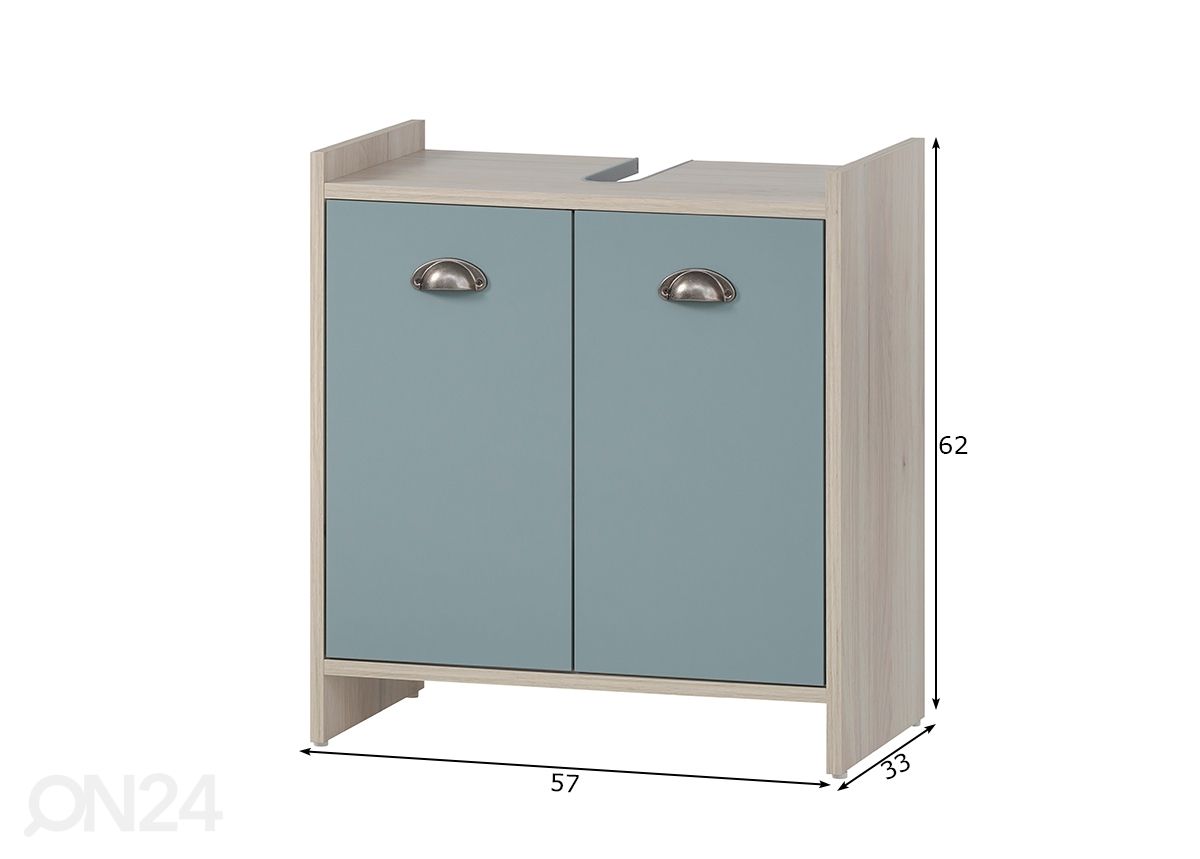 Allaskaappi Lindholm 57 cm kuvasuurennos mitat