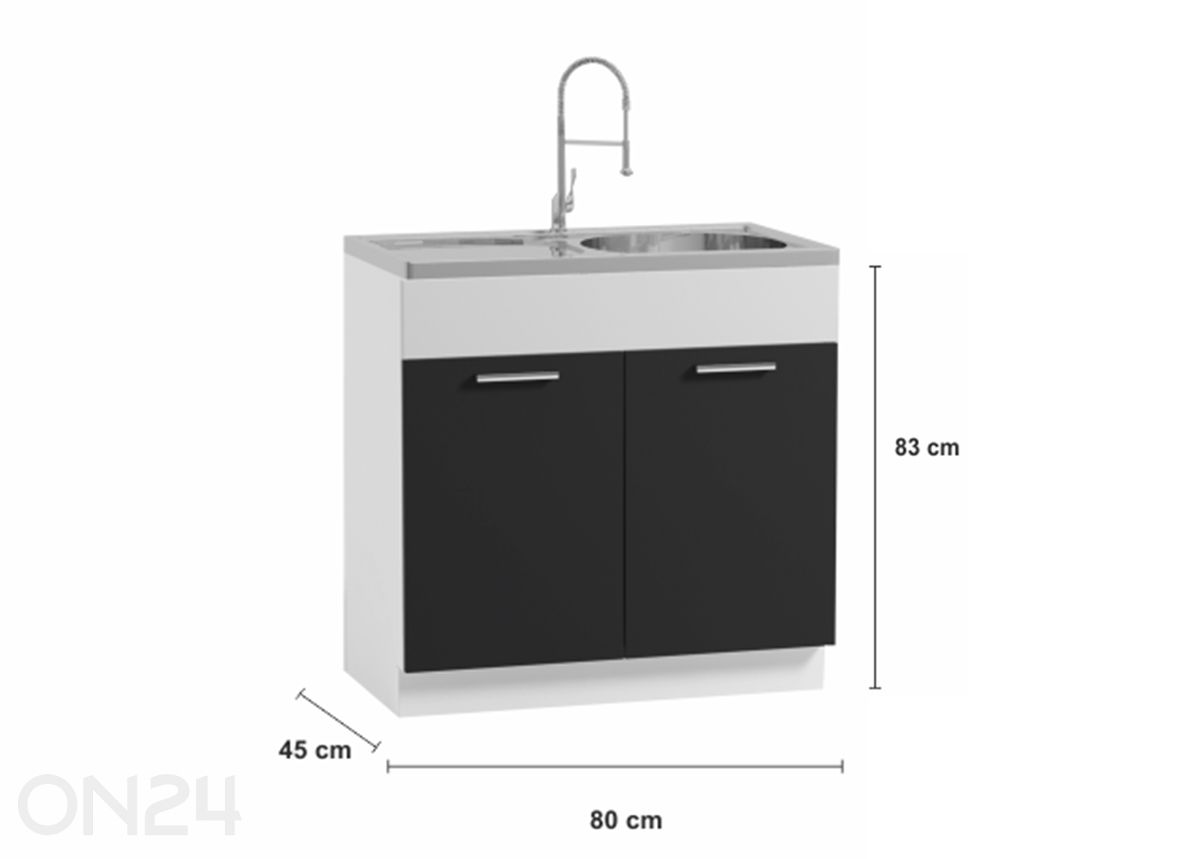 Allaskaappi Reggio 80 cm kuvasuurennos mitat