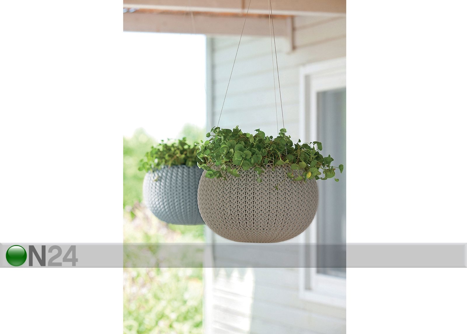 Amppeli KETER COZIES suuri, beige Ø36 x h23 cm kuvasuurennos
