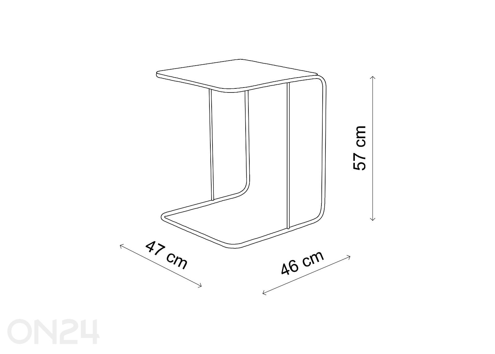 Apupöytä kuvasuurennos mitat