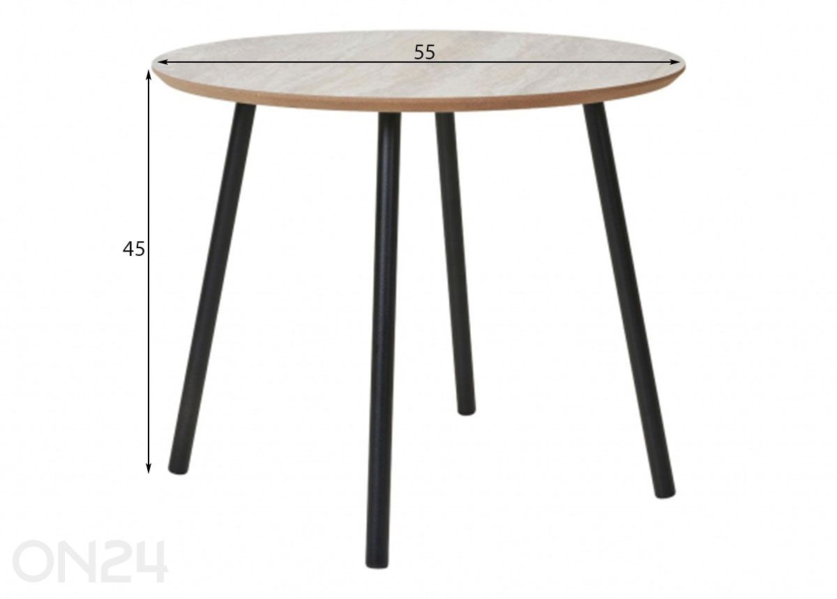 Apupöytä Aalst Ø 55 cm kuvasuurennos mitat