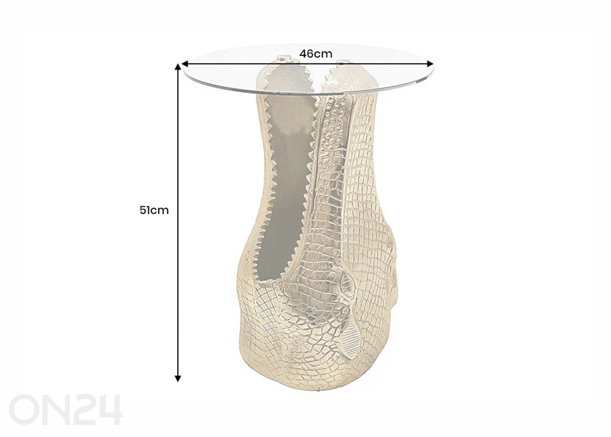 Apupöytä Crocodile Ø 46 cm kuvasuurennos mitat