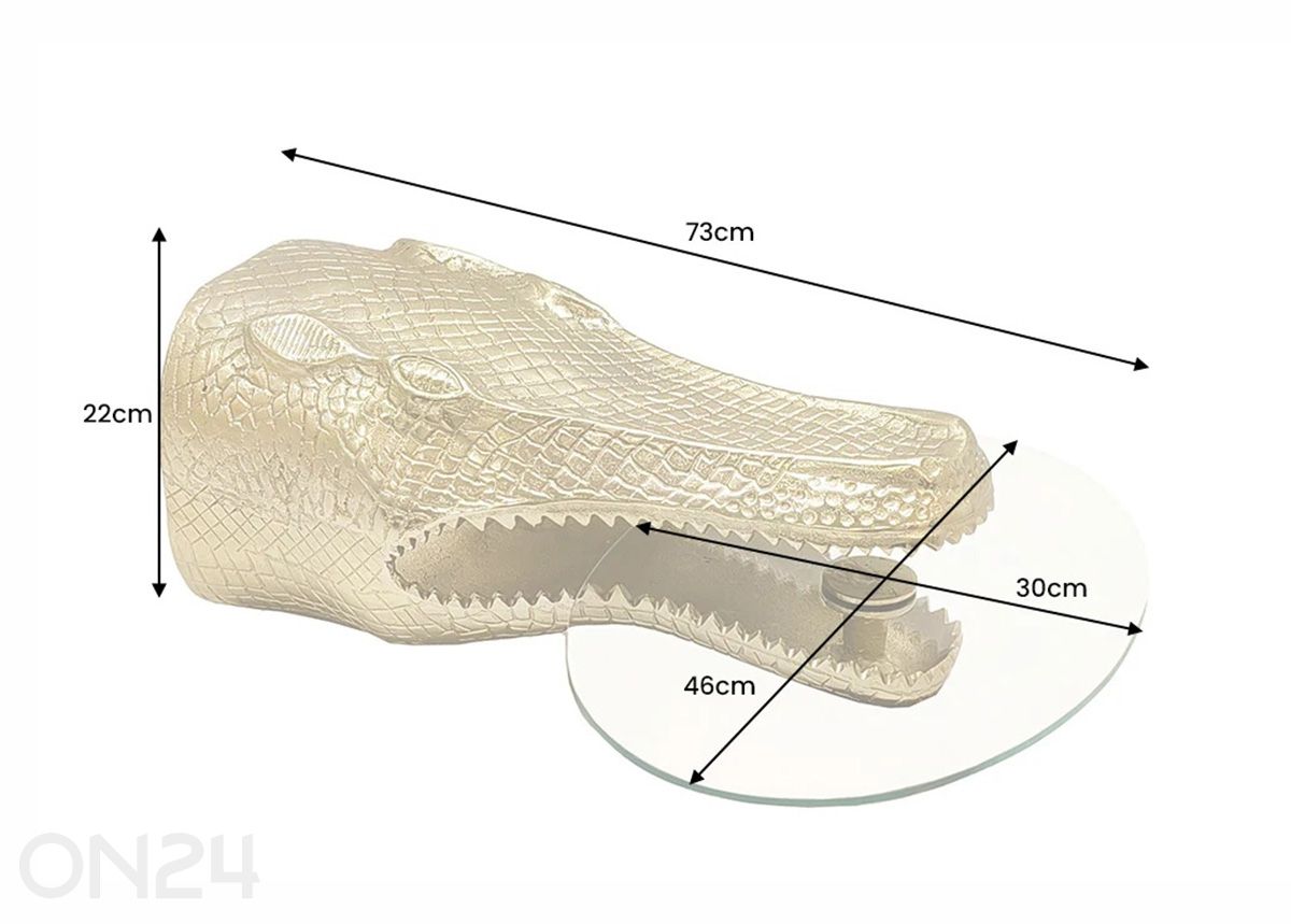 Apupöytä Crocodile kuvasuurennos mitat