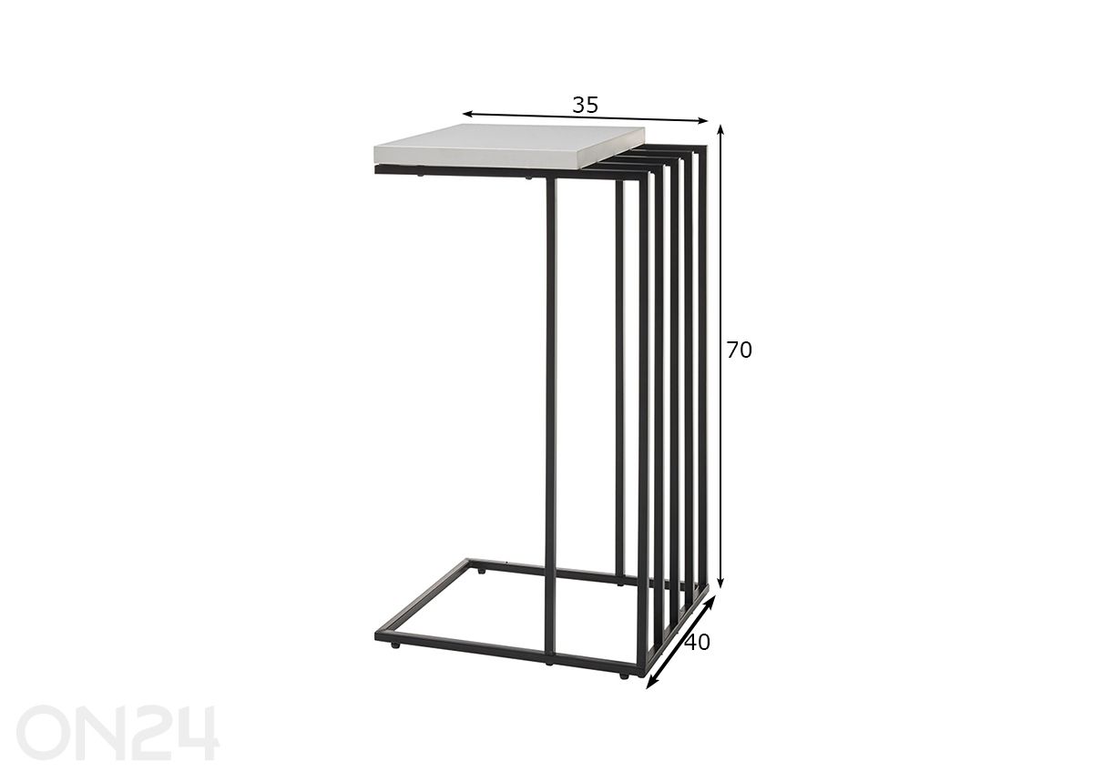 Apupöytä Juba 40 cm kuvasuurennos mitat