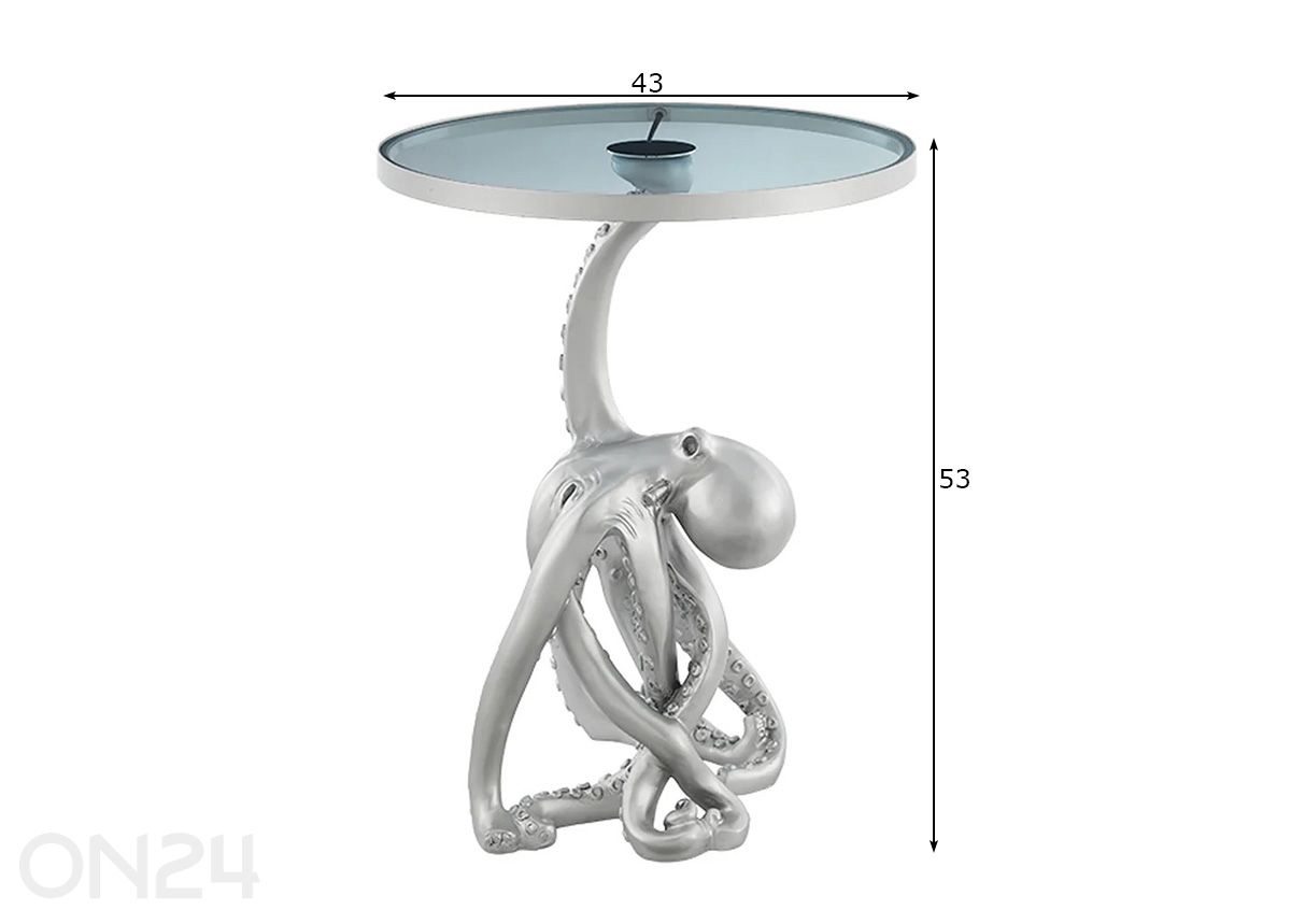 Apupöytä Octopus Ø 43 cm kuvasuurennos mitat