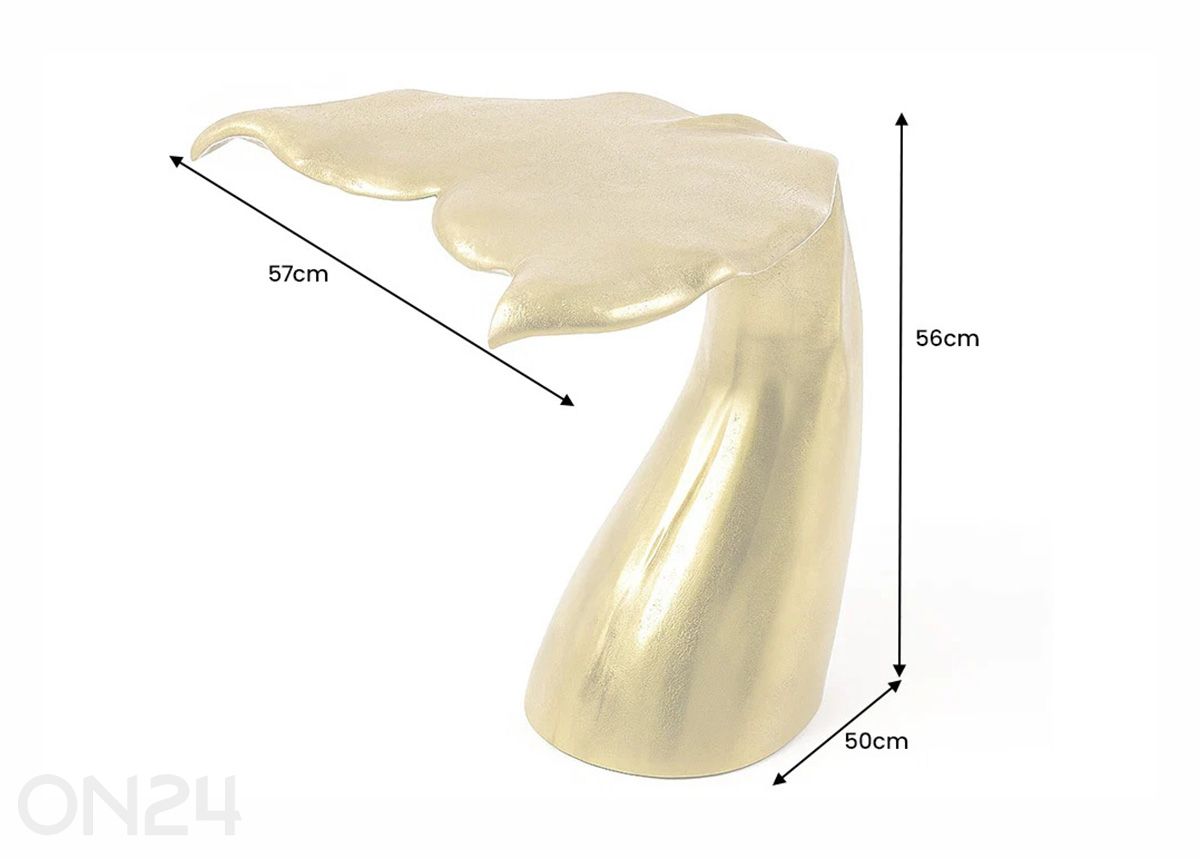 Apupöytä Whale kuvasuurennos mitat