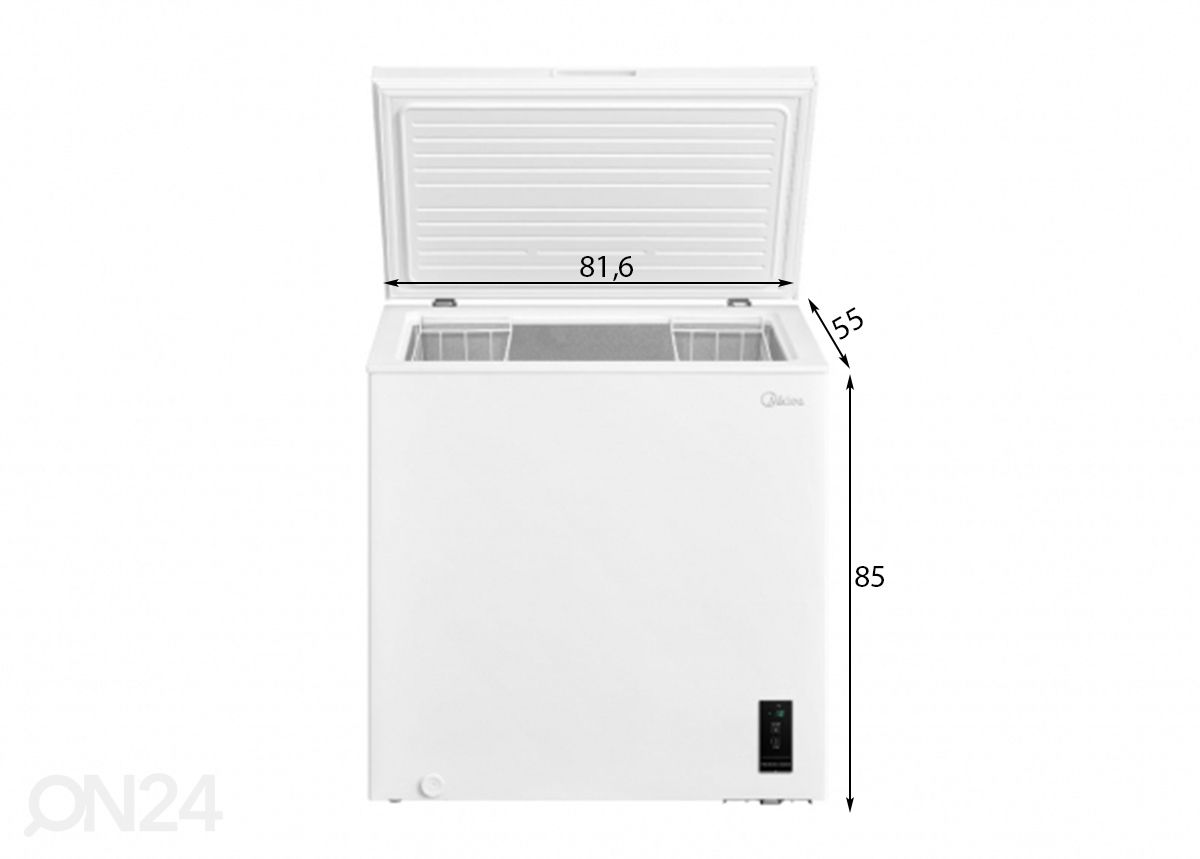 Arkkupakastin Midea MDRC280FEE01 kuvasuurennos mitat