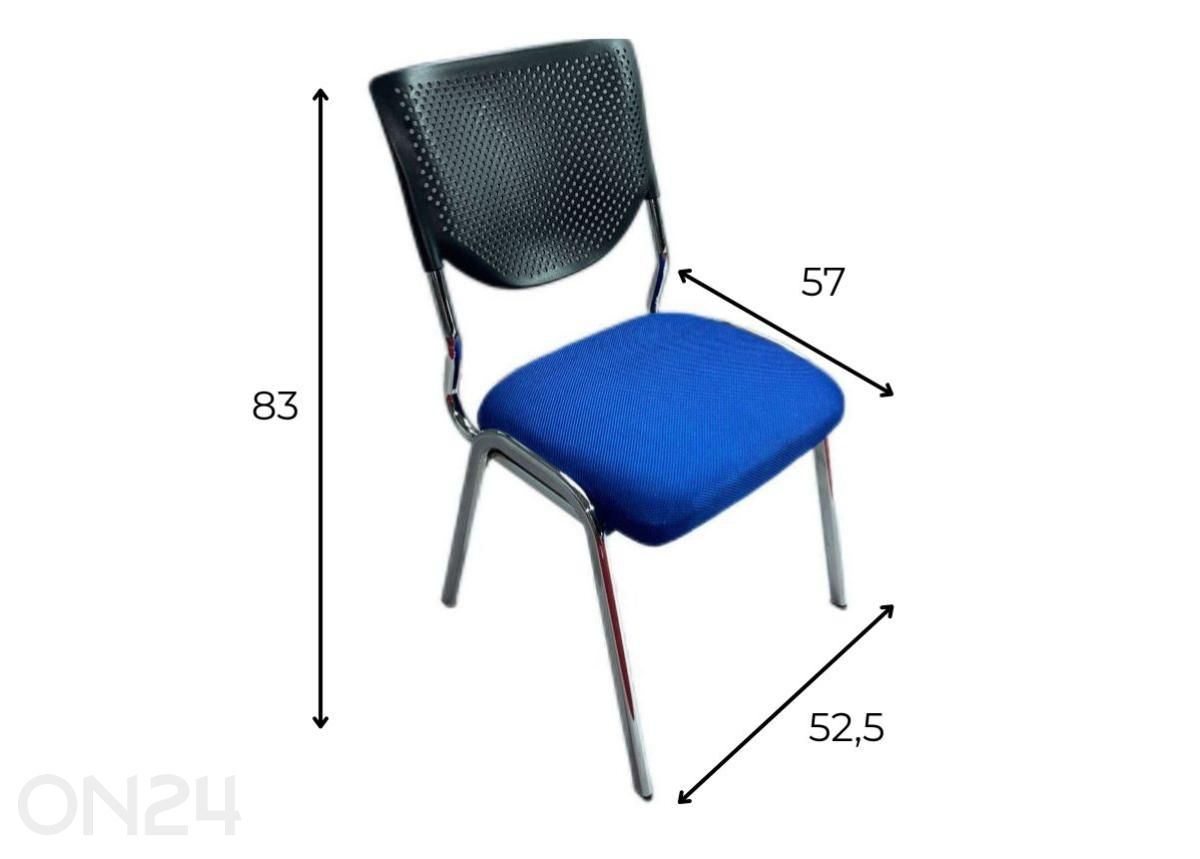 Asiakastuoli Rein, musta/sininen kuvasuurennos mitat