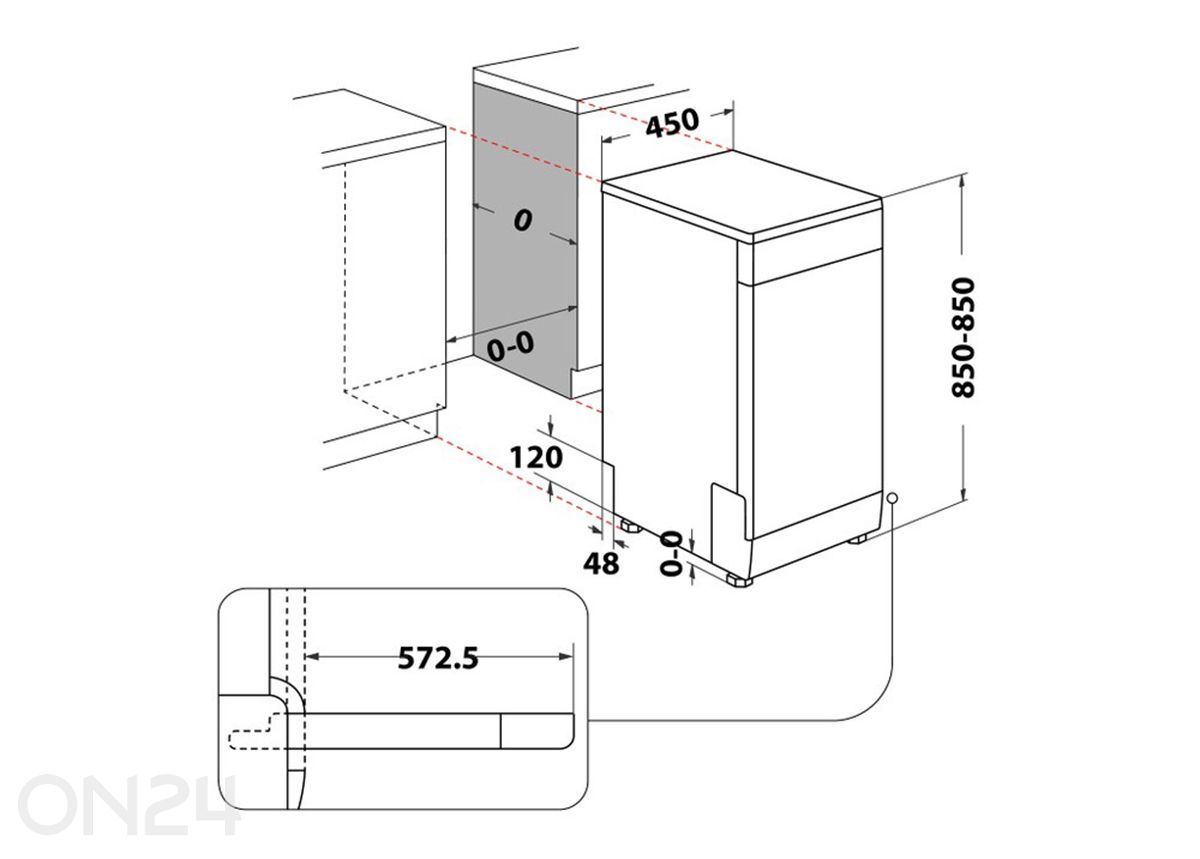 Astianpesukone Indesit DF9E1B10S kuvasuurennos mitat