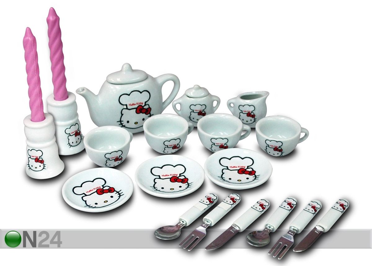 Astiasto+kynttilät HELLO KITTY kuvasuurennos