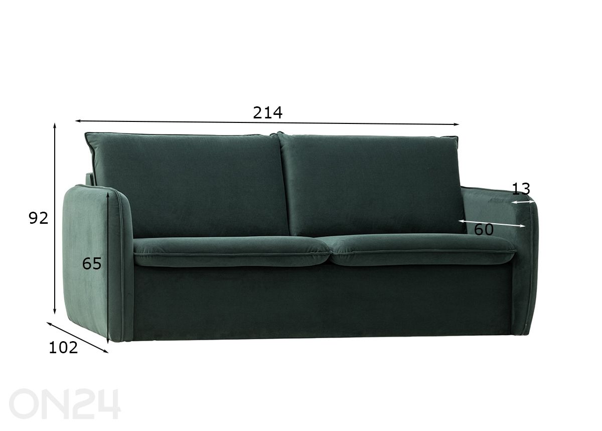 Atto Collectio kulmasohva Pamela 3LK kuvasuurennos mitat