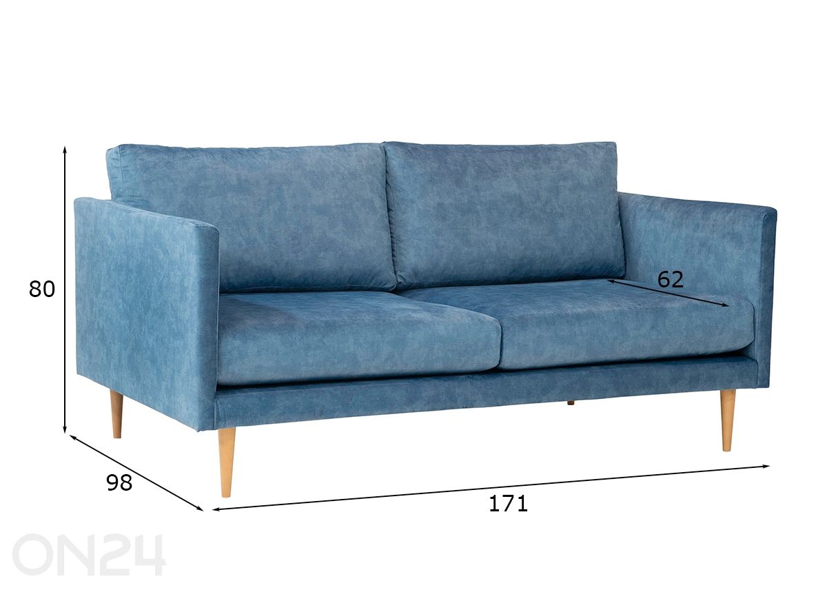 Atto Collection 2-istuttava sohva Kirsi kuvasuurennos mitat