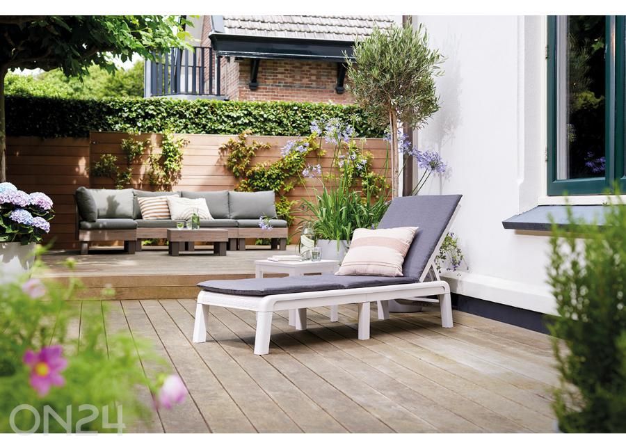 Aurinkotuoli Keter Keter Mallorca pehmusteella Sunlounger, valkoinen / harmaa kuvasuurennos