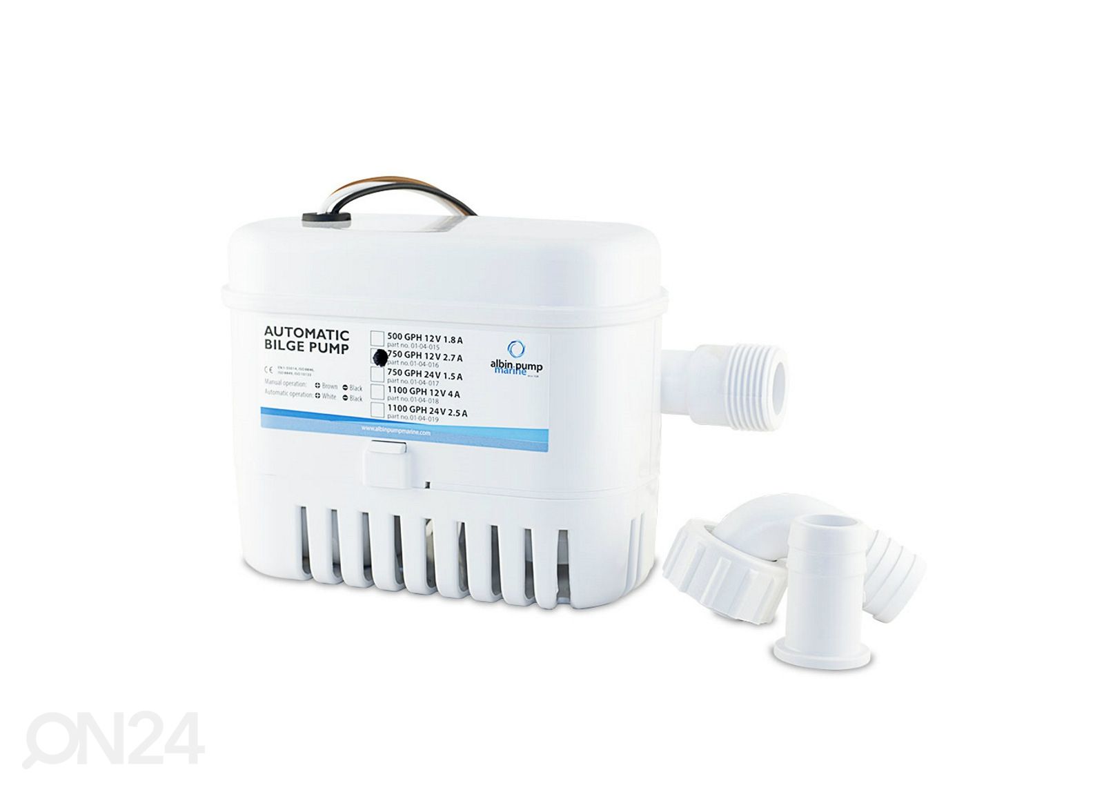 Automaattinen pilssipumppu 750 GPH (50 L/min), 24 V kuvasuurennos