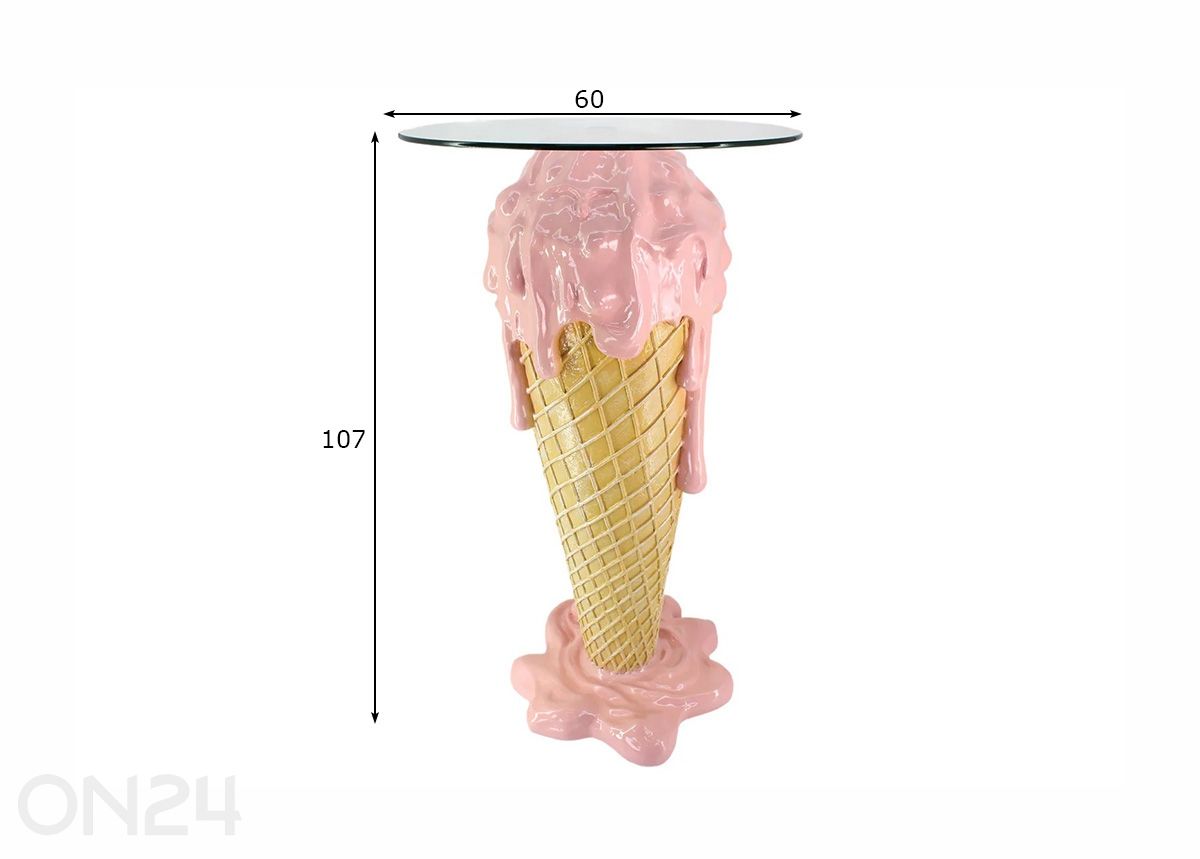 Baari-pöytä Ice Cream kuvasuurennos mitat