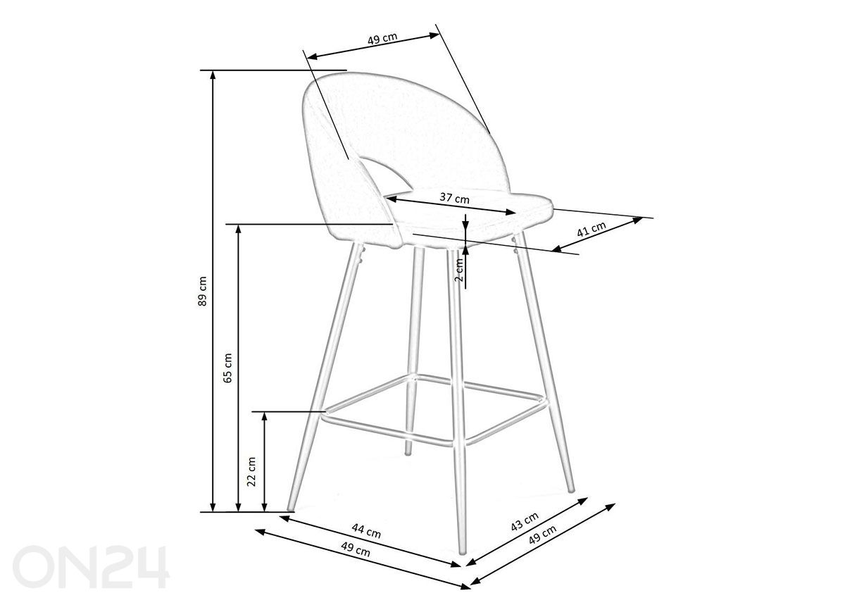 Baari-tuoli kuvasuurennos mitat