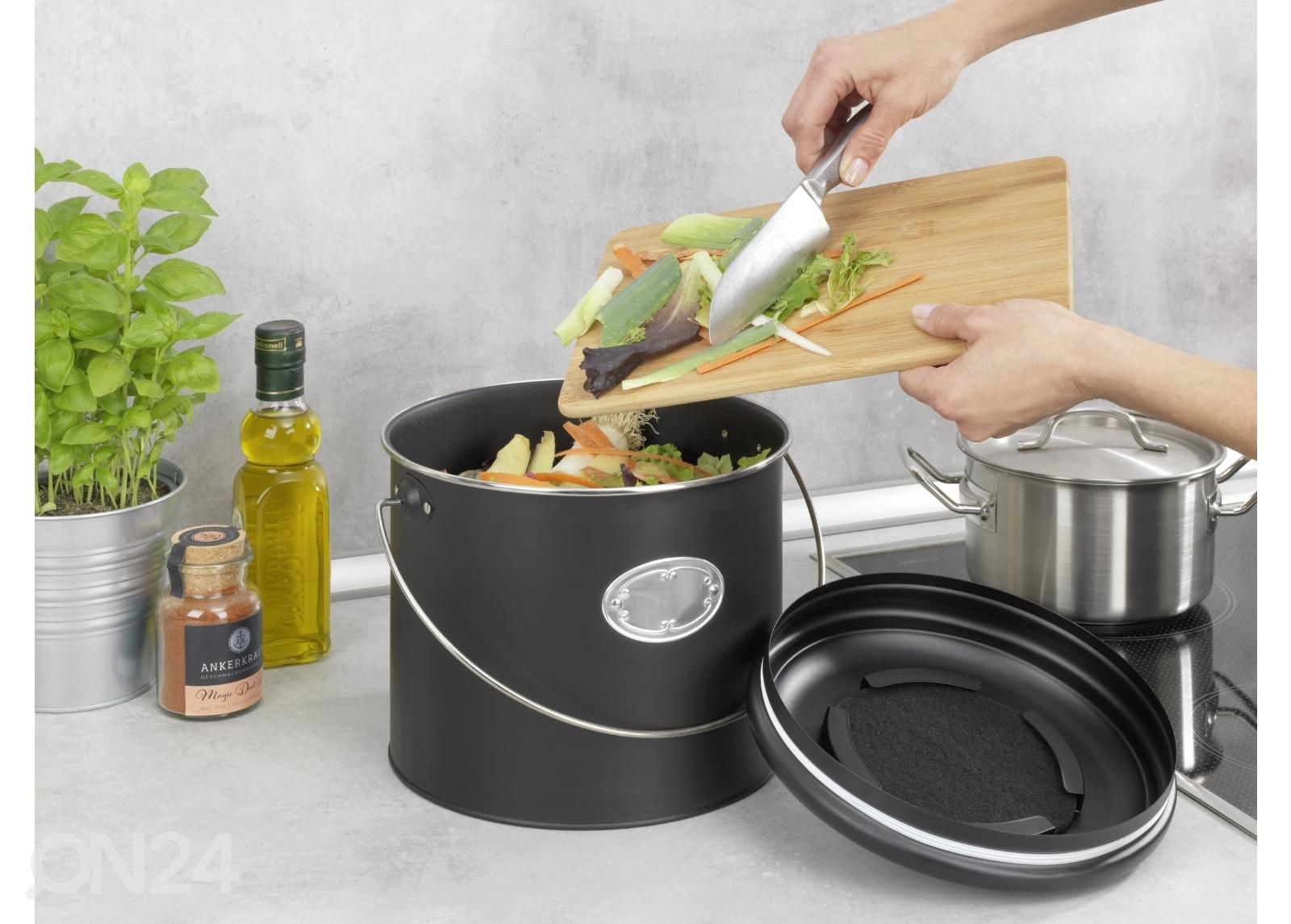 Bio roskaämpäri Nero 6 L kuvasuurennos