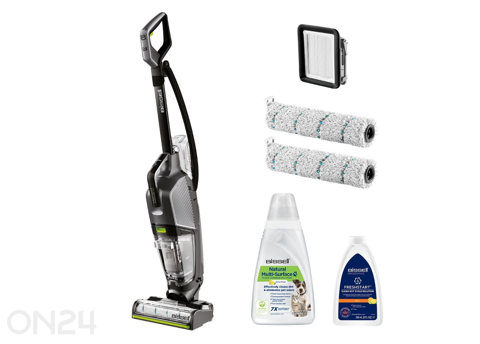 Bissell 3-in-1 märkä- ja kuiva lattianpuhdistin Crosswave HydroSteam Pet Pro 3528N höyrytoiminnolla kuvasuurennos