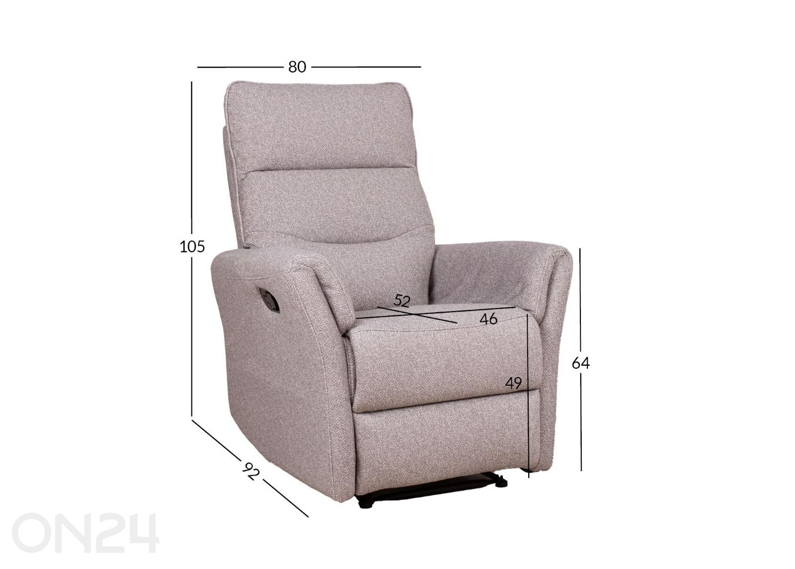 Bowers Recliner nojatuoli kuvasuurennos mitat