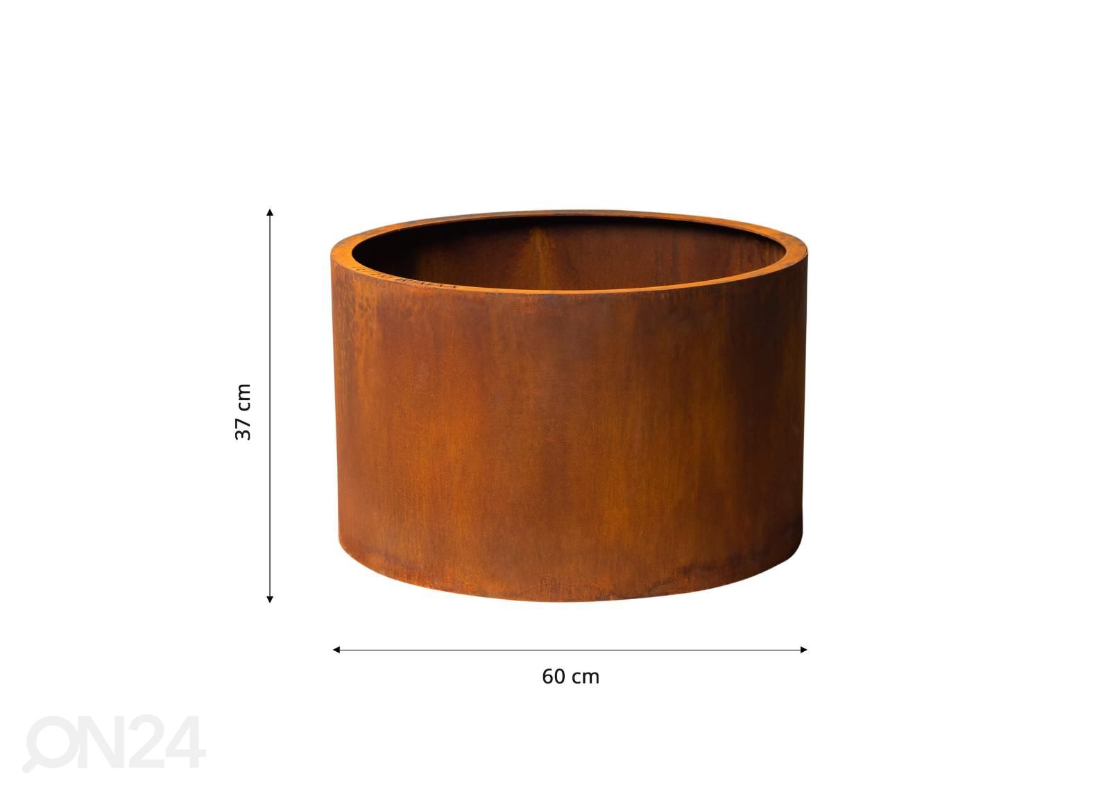 Corten kukkaruukku terästä Mia kuvasuurennos mitat