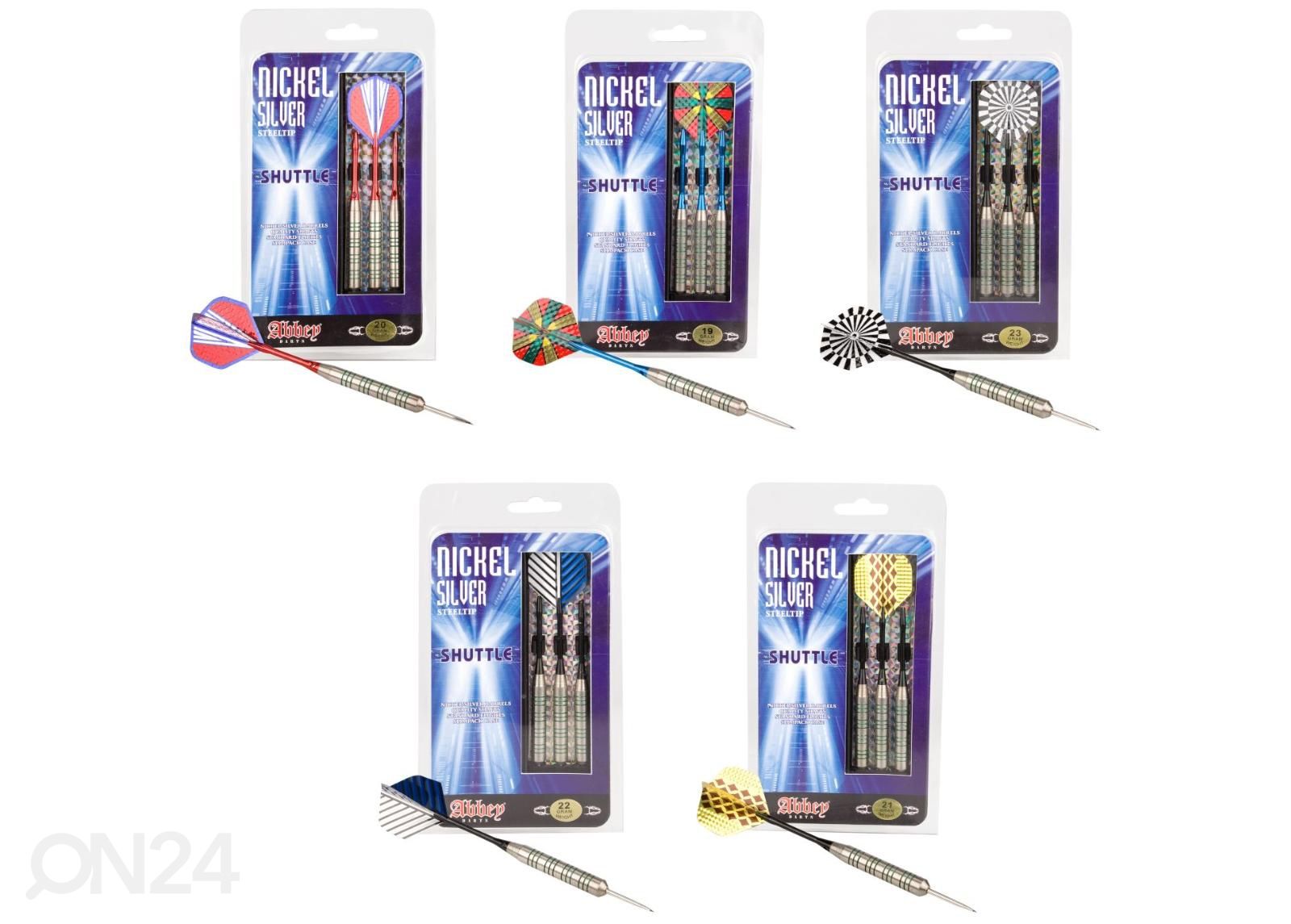 Darts tikkasetti Nickel/silver Abbey kuvasuurennos