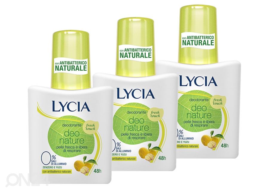 Deodorantti Lycia Deo Nature Fresh Touch 3x75 ml, spray kuvasuurennos