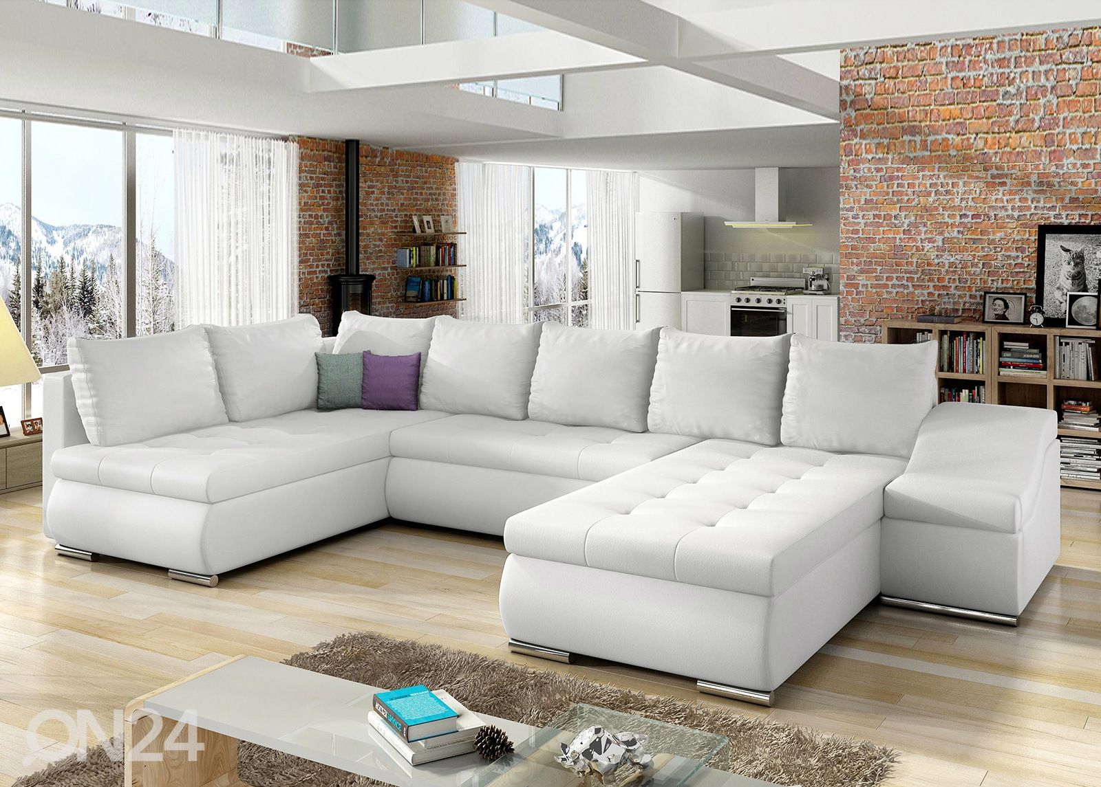 Divaanivuodesohva vuodevaatelaatikolla Giovanni kuvasuurennos