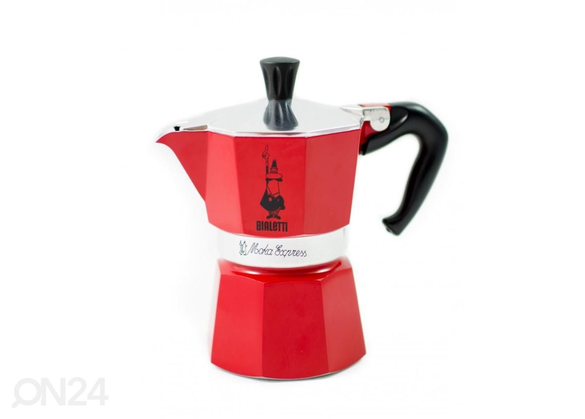 Espressokannu Bialetti Moka Express 6 kupille, punainen kuvasuurennos