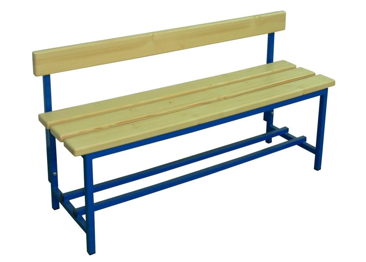 Eteis- tai pukuhuoneen penkki selkänojalla kuvasuurennos