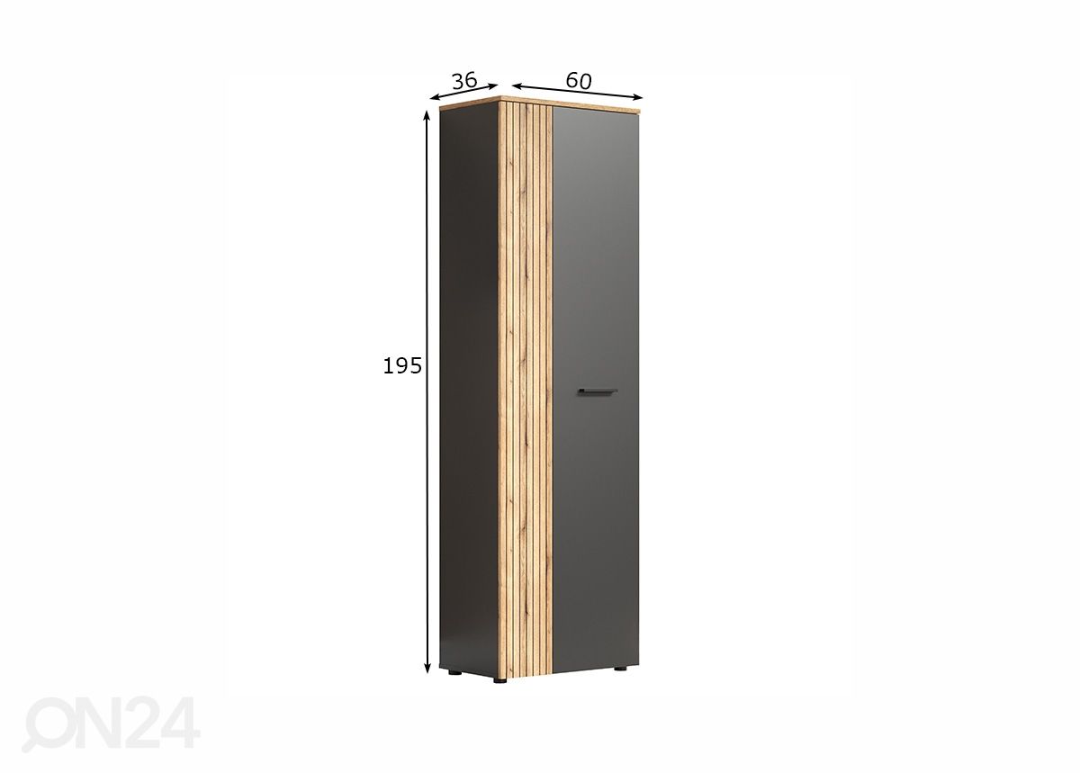 Eteiskaappi Esteban 60 cm kuvasuurennos mitat