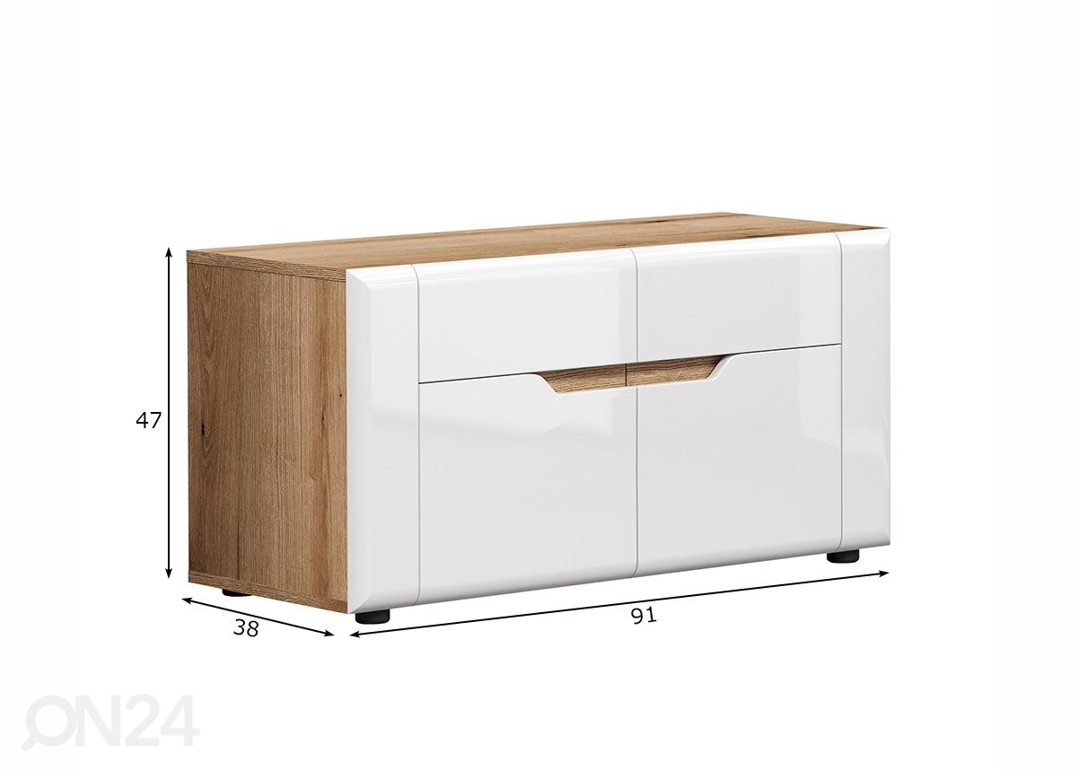 Eteiskaappi Marlon 91 cm kuvasuurennos mitat