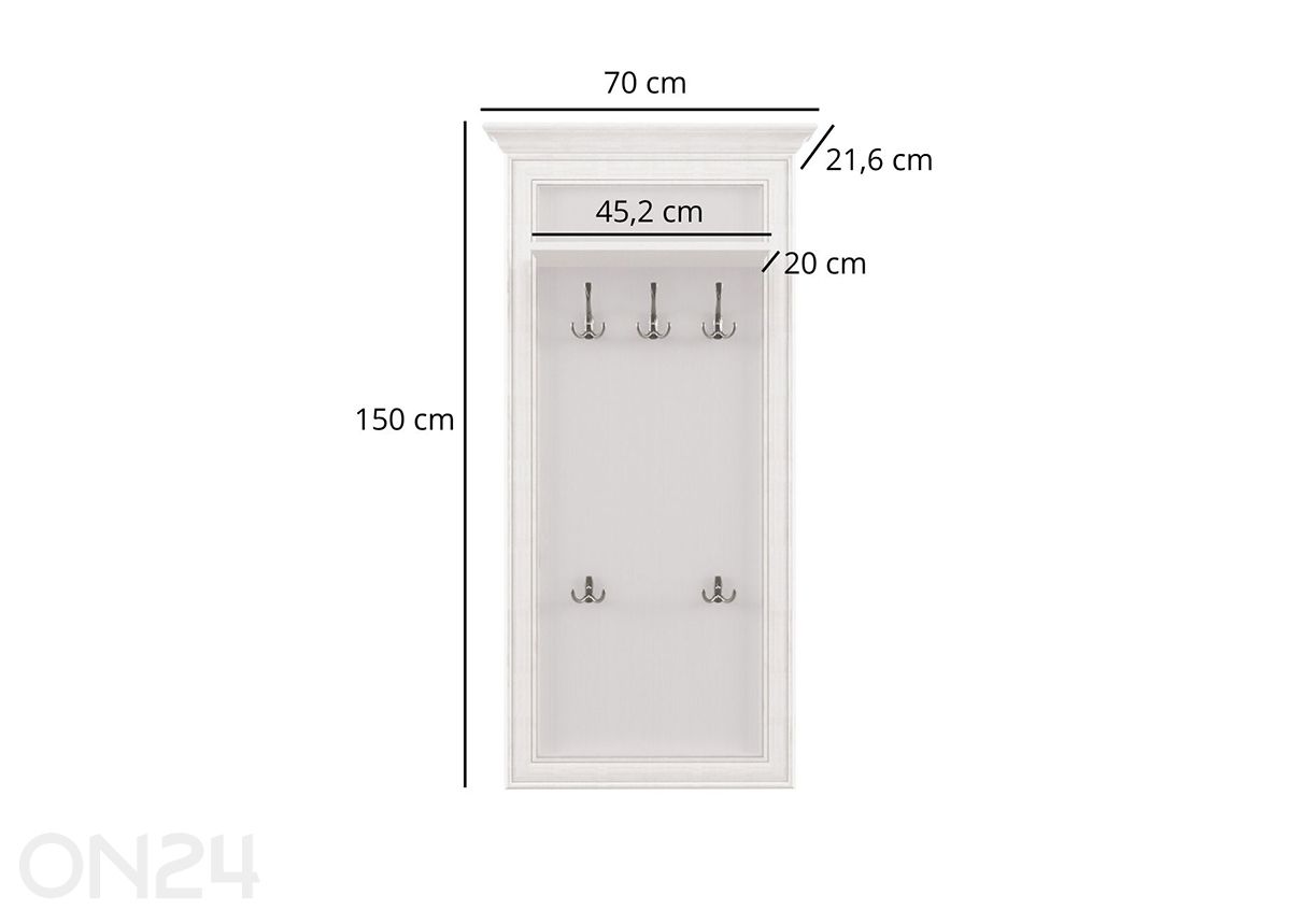 Eteiskaappi Tiffany II kuvasuurennos mitat