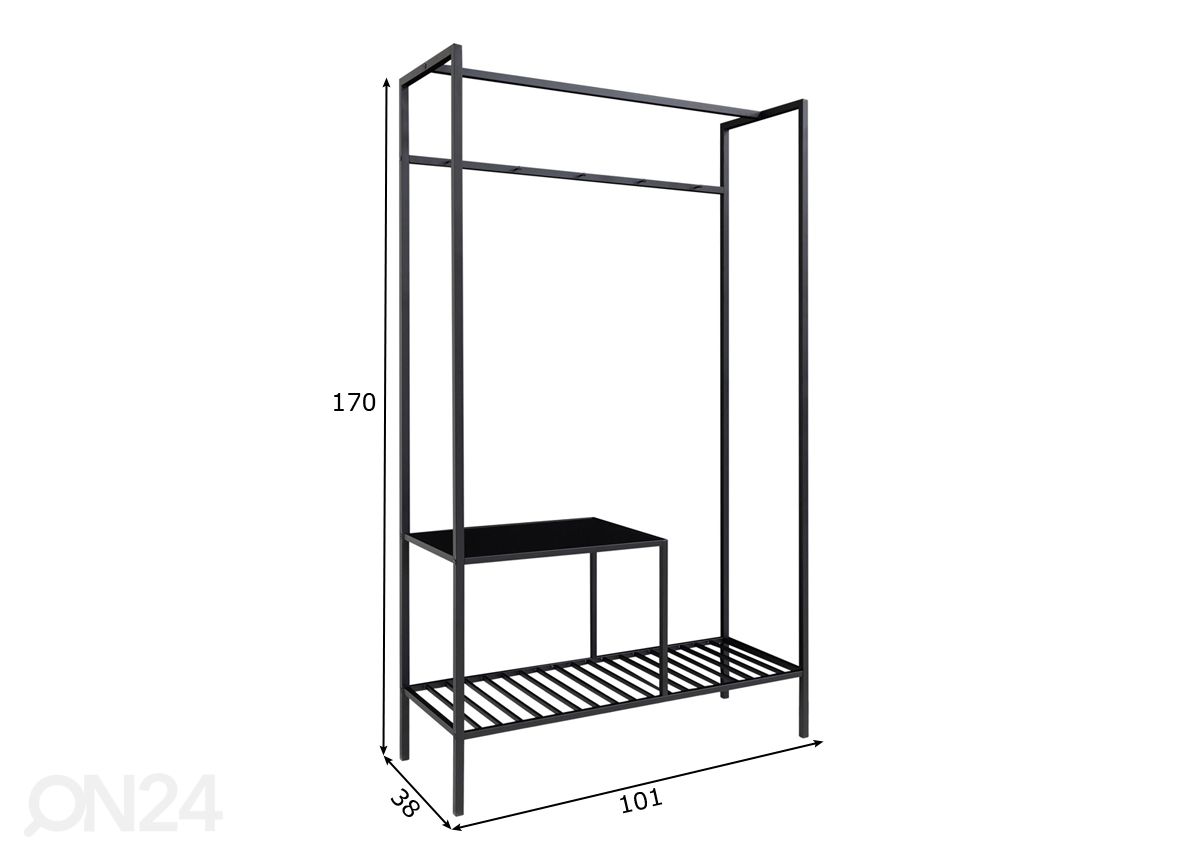 Eteisnaulakko Skagen 101 cm kuvasuurennos mitat