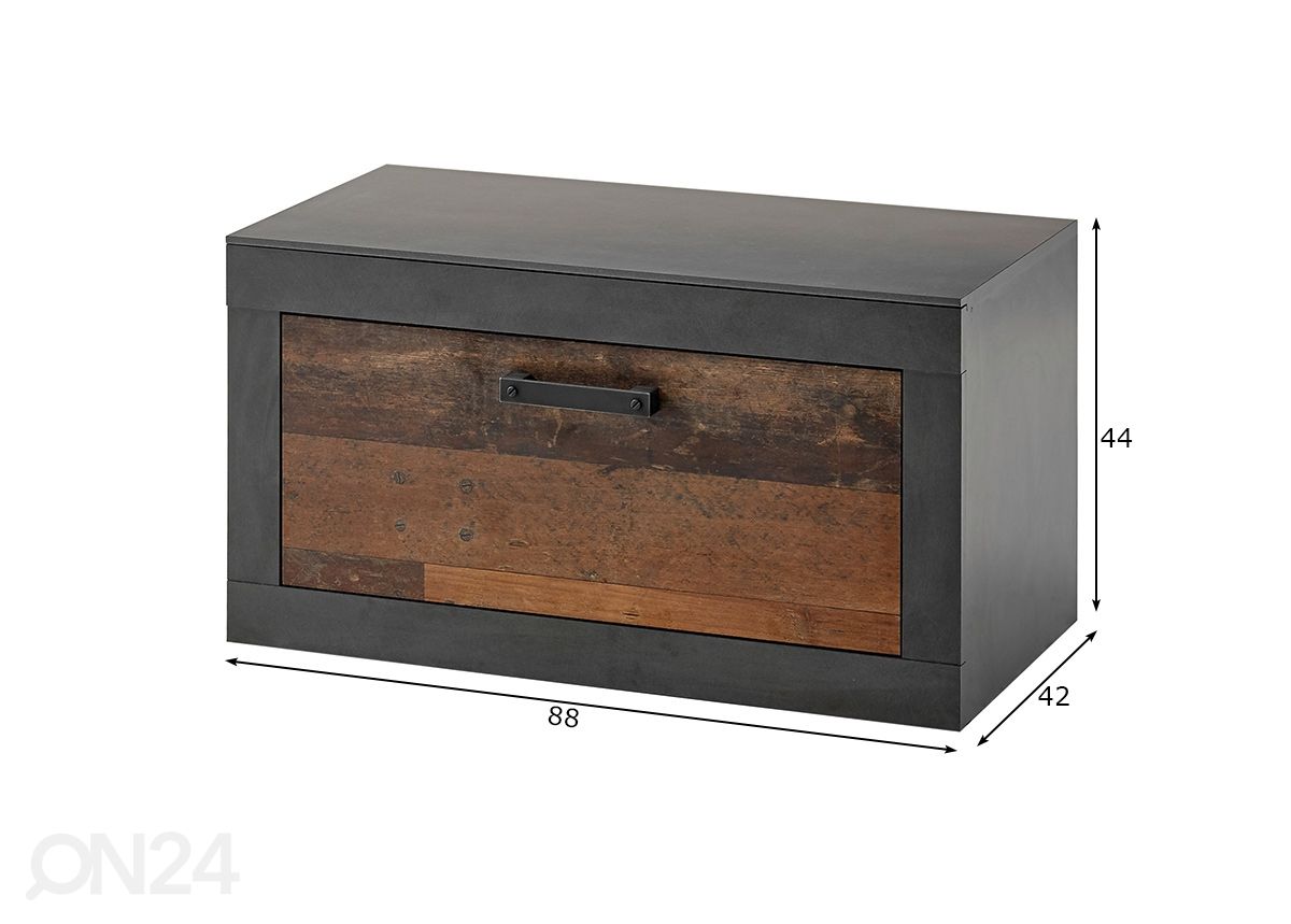 Eteispenkki Brooklyn 88 cm kuvasuurennos mitat