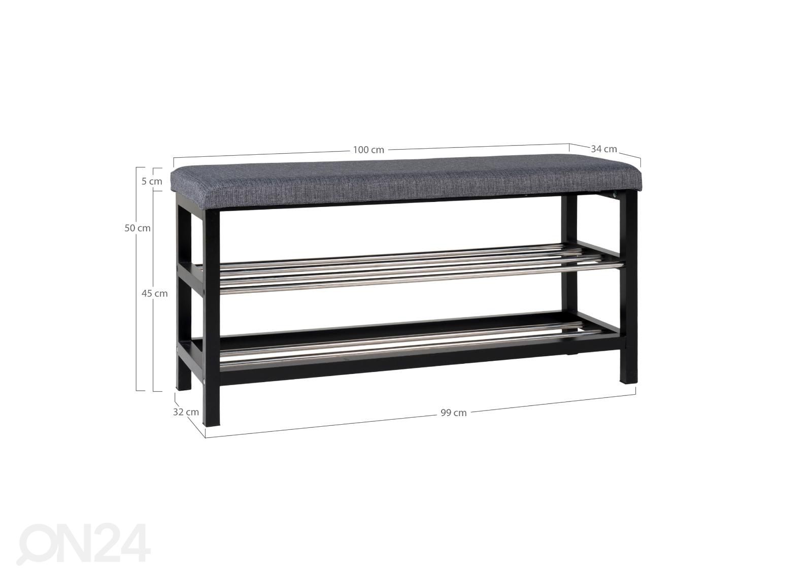 Eteispenkki Palmi 100 cm kuvasuurennos mitat