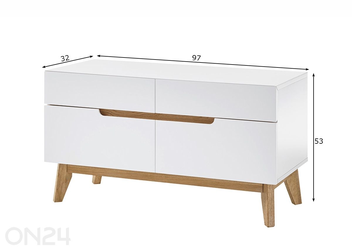 Eteispöytä Cervo kuvasuurennos mitat