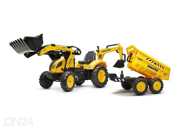 Falk kaivurikuormaaja Komatsu-perävaunulla kuvasuurennos