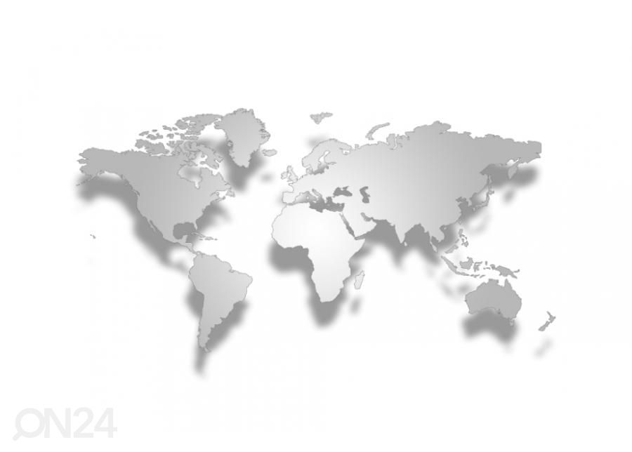 Fleece kuvatapetti 3D World Map 368x254 cm kuvasuurennos